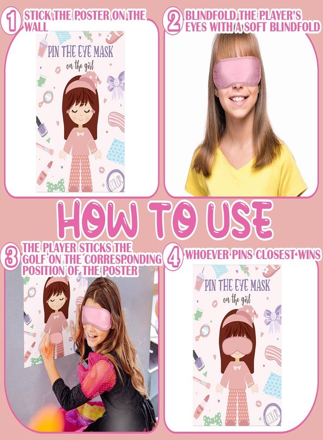 Mooliwe 26 Pcs Sleepover Slumber Party Games Pin The Blindfold on The Girl Pajamas Poster Stickers Games Decor for Sleepover Slumber Party Night Supplies - Image 4